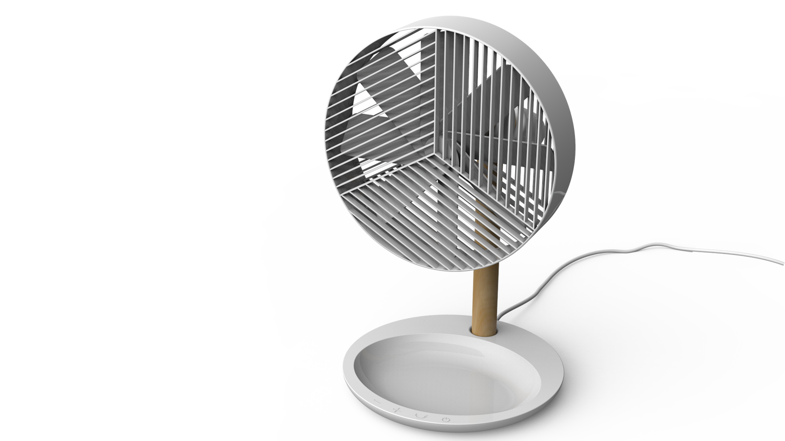 FFU fan render from the side, showing the cable and tray