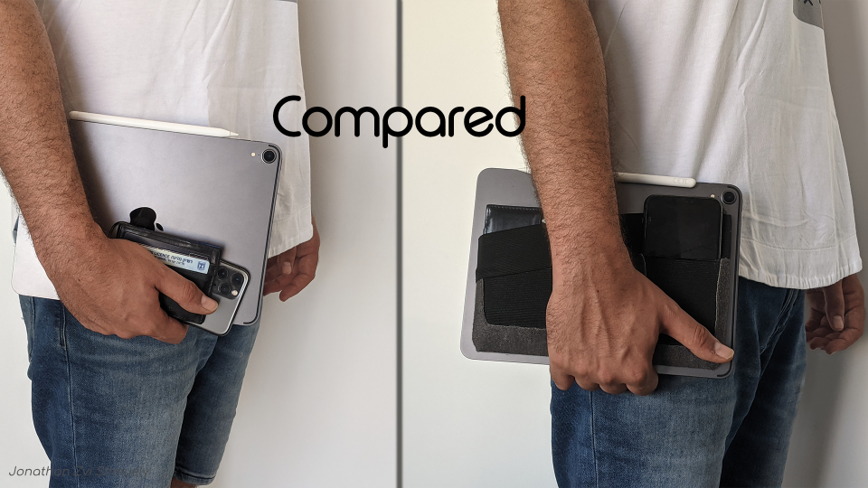 Padpack compared with carrying a tablet by hand