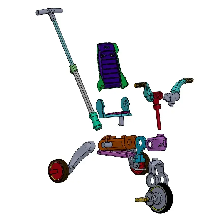 Exploded view of the Liki miniature parts